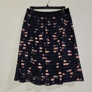 Lucy Paris Navy/Blue/Pink Midi Skirt